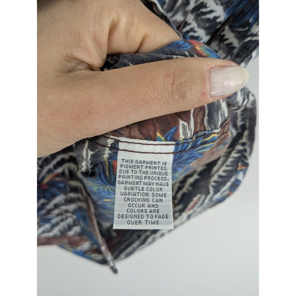 Vtg Reyn Spooner Tailored Fit Button Shirt Hawaiian Surf Mountain Floral Sz L - Picture 9 of 11